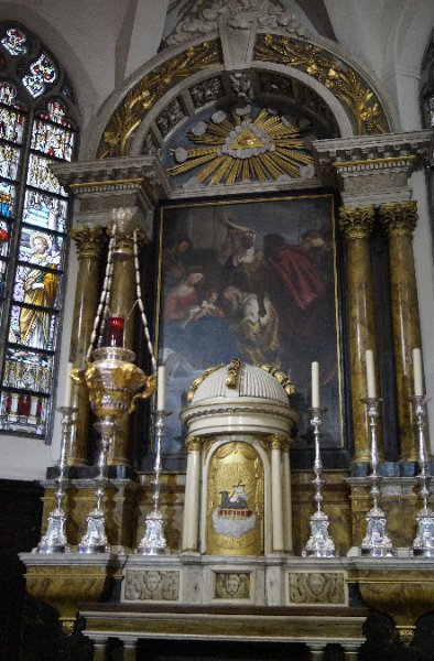 Kalken, Sint-Dionysiuskerk. Een kopie naar PP Rubens' Aanbidding der Drie Koningen.